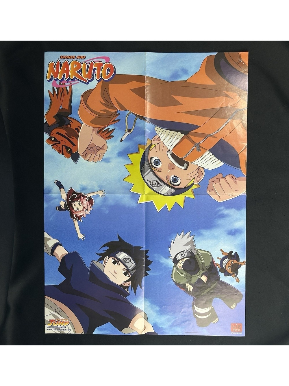 Vintage Naruto Poster 16" x 22" Shonen & Falling Forest 2 Sided 2002